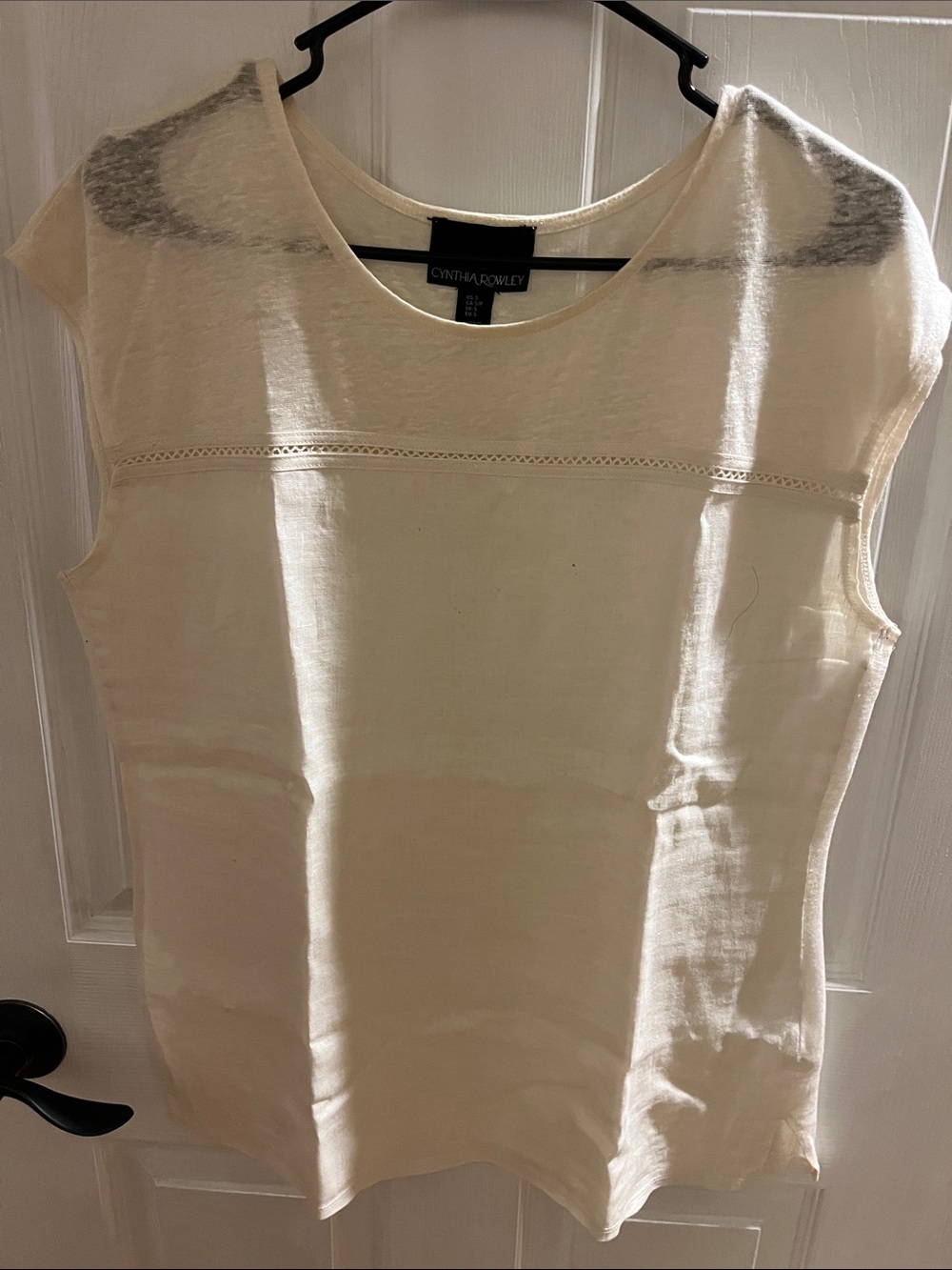Cynthia Rowley Cream Cap-Sleeve Knit Tank
